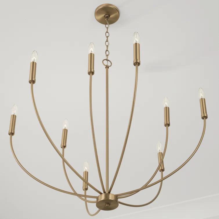 Ansley 9 Light Metal Dimmable Chandelier
