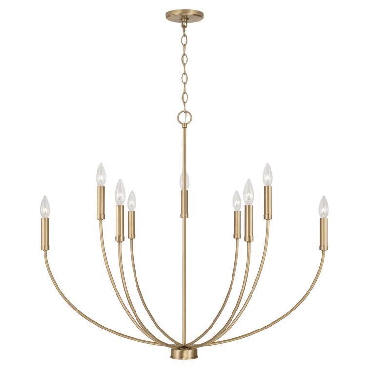 Ansley 9 Light Metal Dimmable Chandelier