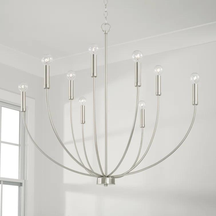 Ansley 9 Light Metal Dimmable Chandelier
