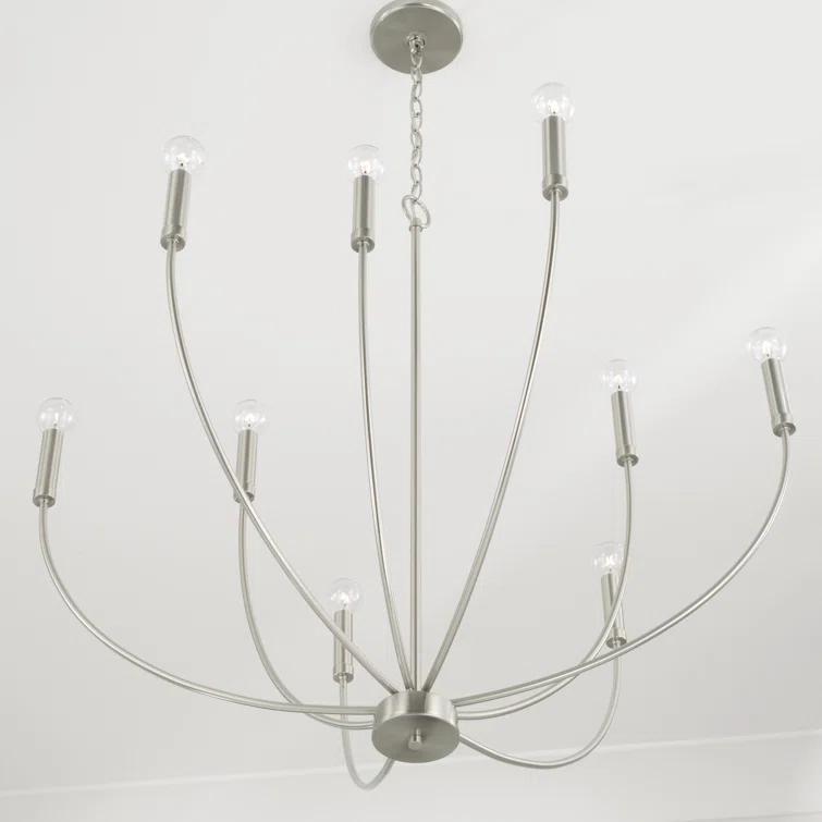 Ansley 9 Light Metal Dimmable Chandelier