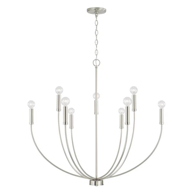 Ansley 9 Light Metal Dimmable Chandelier