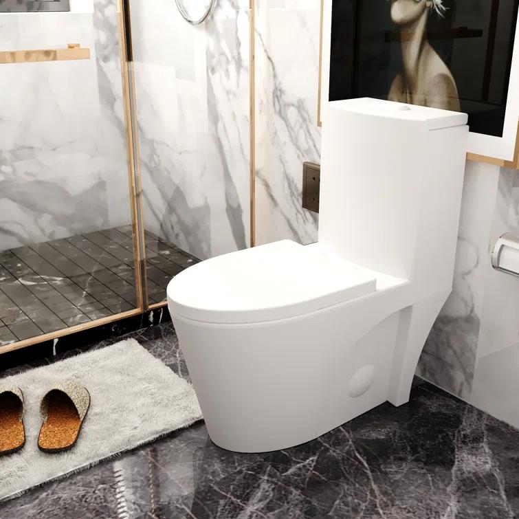 Momei 1.6 GPF Dual-Flush Toilet Modern Elongated One-Piece Toilet (Seat Included)