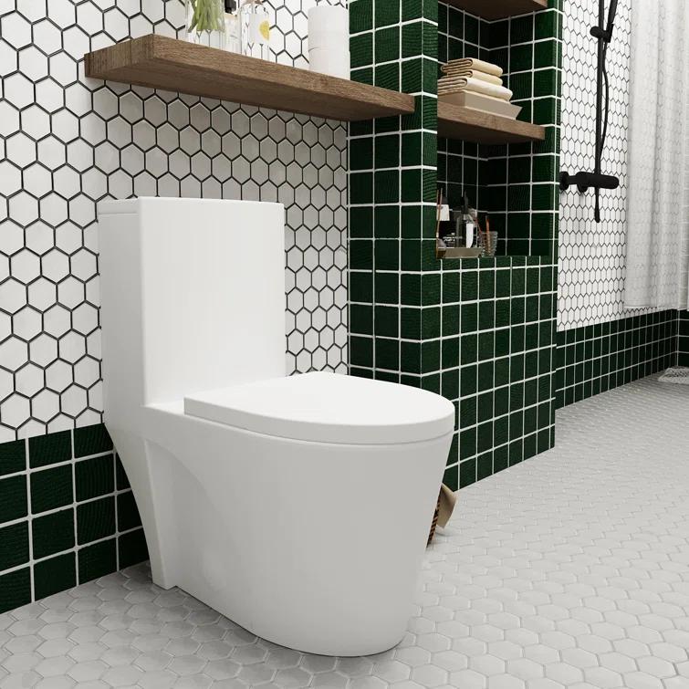 Momei 1.6 GPF Dual-Flush Toilet Modern Elongated One-Piece Toilet (Seat Included)
