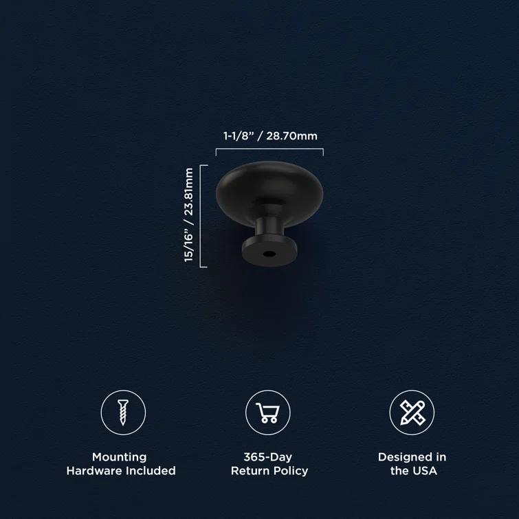 Heritage Designs Kitchen Cabinet Knobs, 1 1/8" Round Knob Pull for Doors, Drawers and Dressers