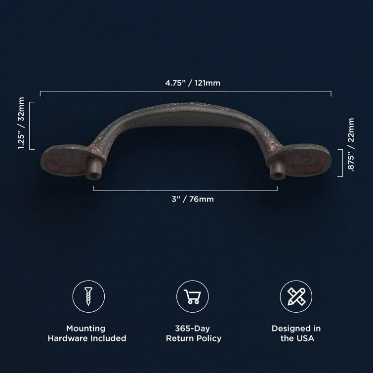 Refined Rustic Kitchen Cabinet Handles, Solid Core Drawer Pulls for Cabinet Doors