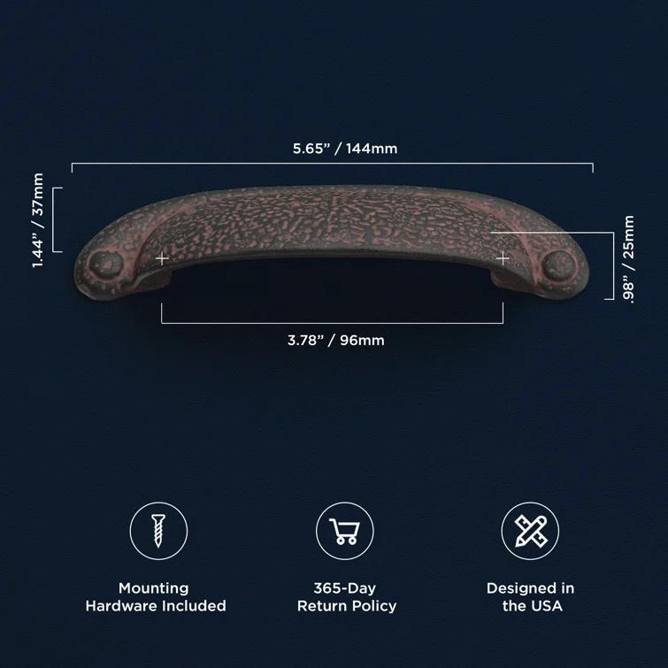 Refined Rustic Kitchen Cabinet Handles, Solid Core Drawer Pulls for Cabinet Doors, 3" & 3-3/4"(96mm)