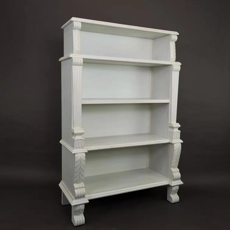 WaybornHomeFurnishings 5693W Classic Bookcase - Whitewash