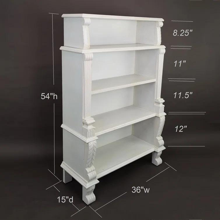 WaybornHomeFurnishings 5693W Classic Bookcase - Whitewash