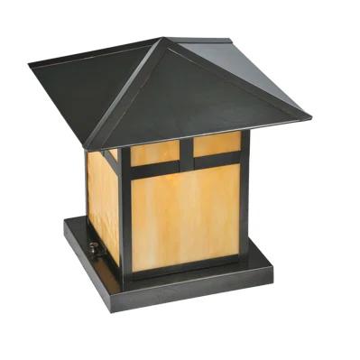 Seneca Black and Beige Mission Style Pier Mount Light