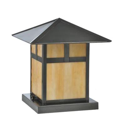 Seneca Black and Beige Mission Style Pier Mount Light