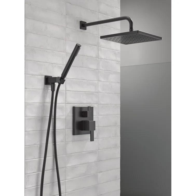 Modern Raincan Square Shower System, Rain Shower Head with Handheld Spray, Shower Faucet Set