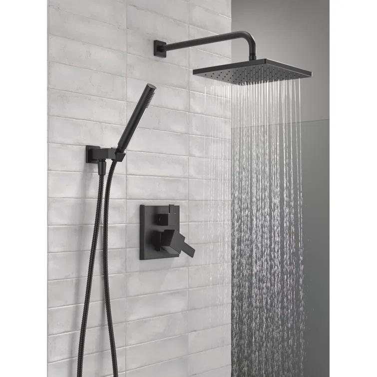 Modern Raincan Square Shower System, Rain Shower Head with Handheld Spray, Shower Faucet Set