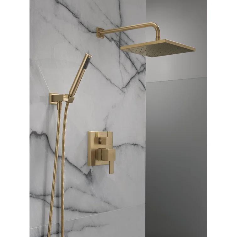 Modern Raincan Square Shower System, Rain Shower Head with Handheld Spray, Shower Faucet Set