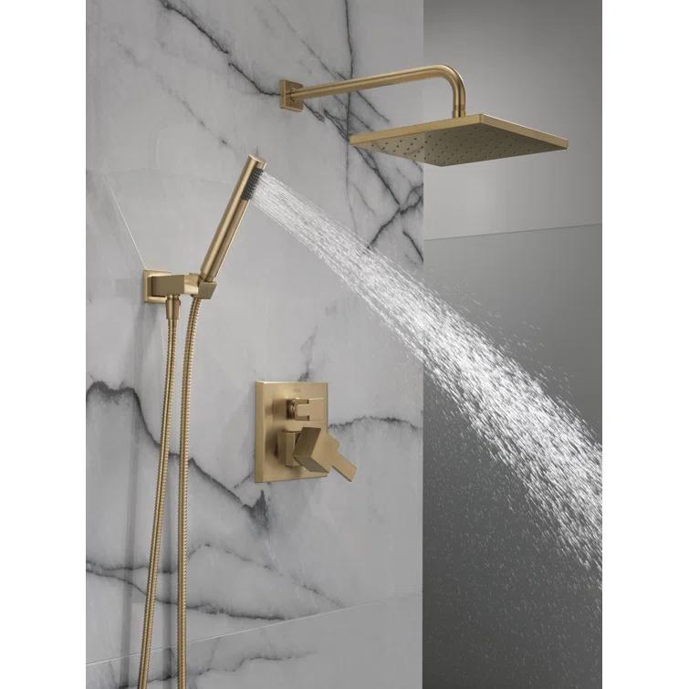 Modern Raincan Square Shower System, Rain Shower Head with Handheld Spray, Shower Faucet Set