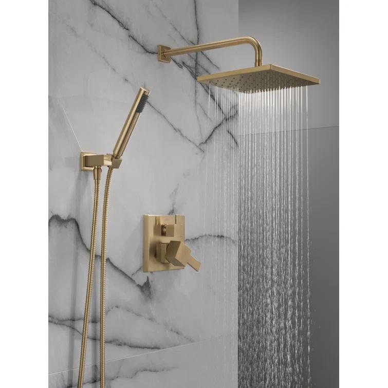 Modern Raincan Square Shower System, Rain Shower Head with Handheld Spray, Shower Faucet Set