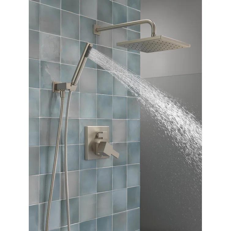 Modern Raincan Square Shower System, Rain Shower Head with Handheld Spray, Shower Faucet Set