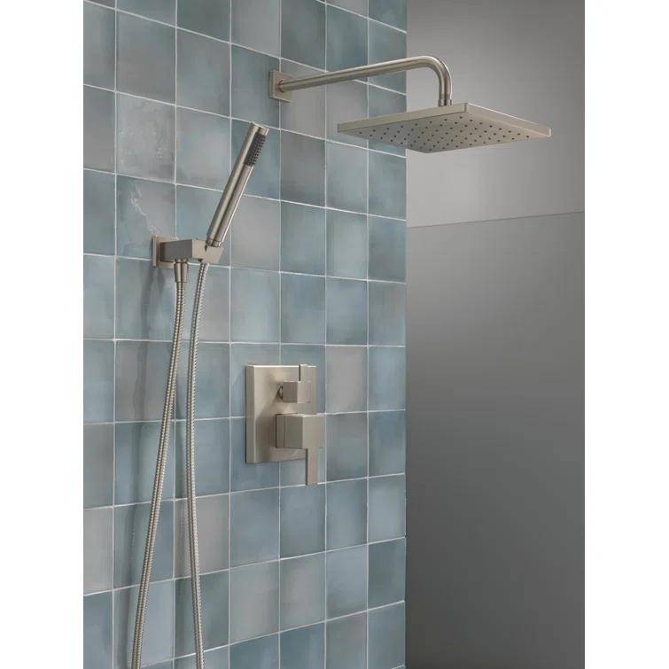 Modern Raincan Square Shower System, Rain Shower Head with Handheld Spray, Shower Faucet Set