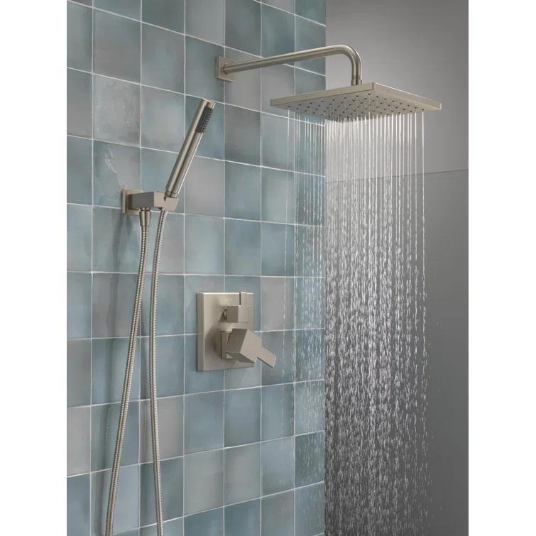Modern Raincan Square Shower System, Rain Shower Head with Handheld Spray, Shower Faucet Set