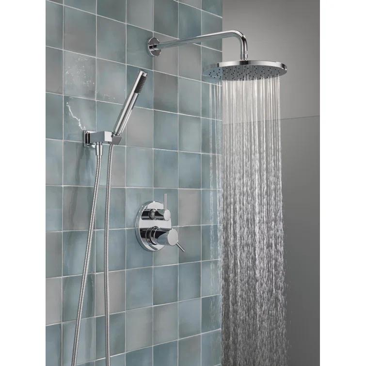 Modern Raincan Round Shower System, Rain Shower Head with Handheld Spray, Shower Faucet Set