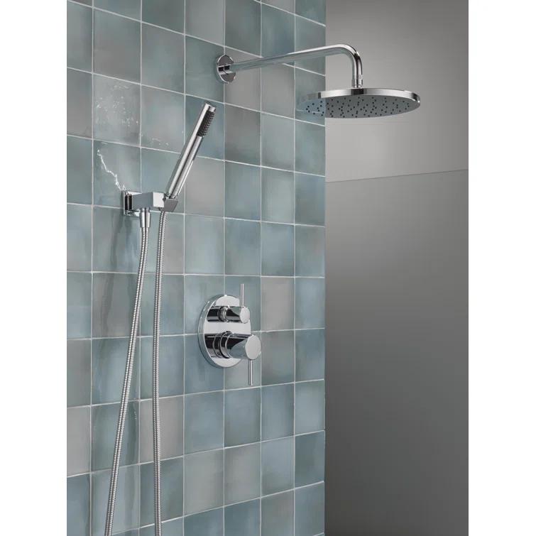 Modern Raincan Round Shower System, Rain Shower Head with Handheld Spray, Shower Faucet Set