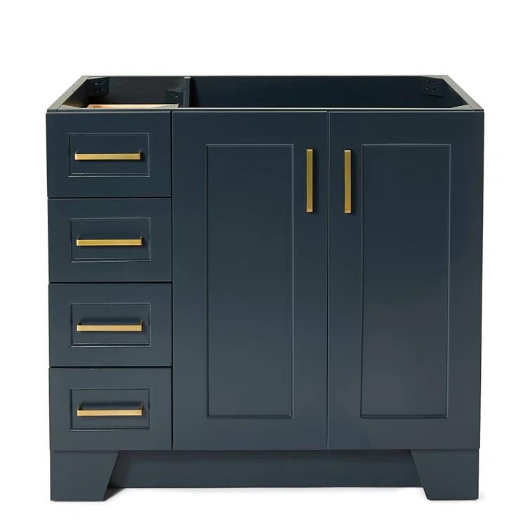 Sawyer 36'' Solid Wood Single Bathroom Vanity Base Only, Right Offset Base Cabinet without Top