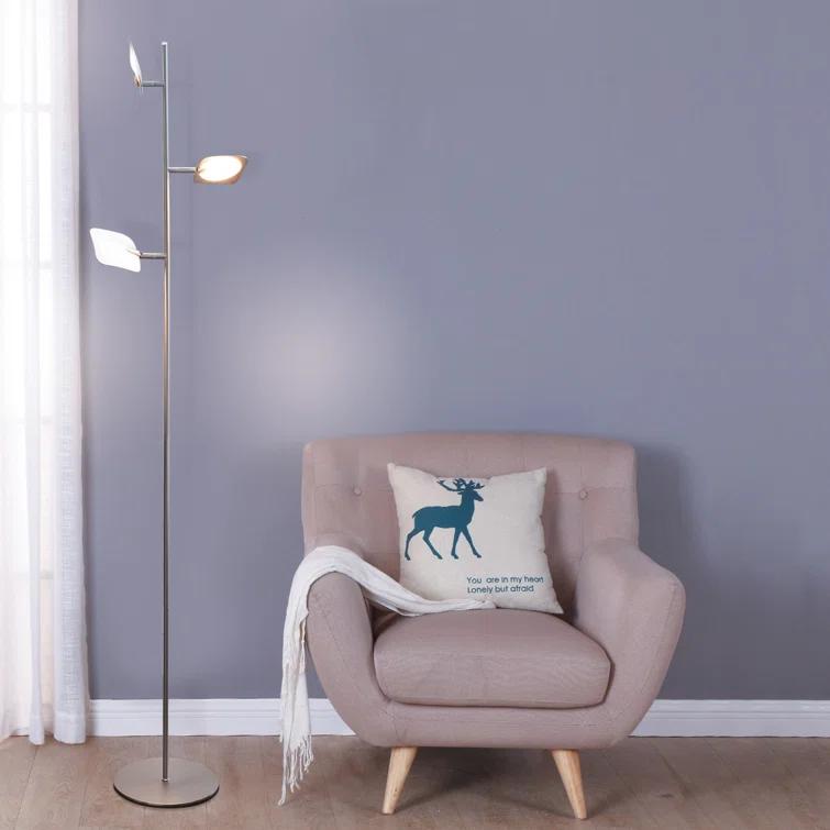 Brightech Tree Industrial LED 3-Way Dimming Floor Lamp with 3 Adjustable Spot Lights