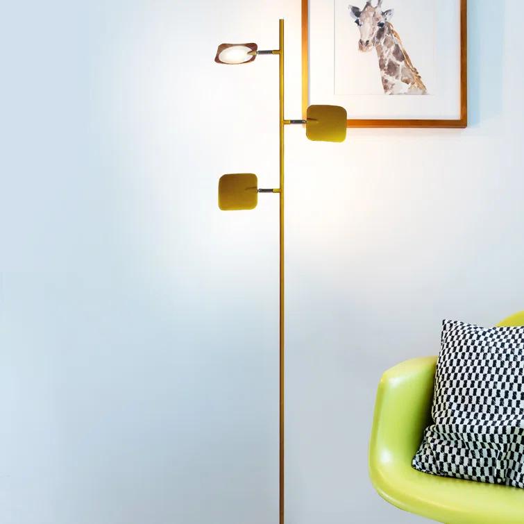 Brightech Tree Industrial LED 3-Way Dimming Floor Lamp with 3 Adjustable Spot Lights