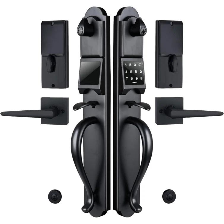 Handleset with Deadbolt and Door and Rosette