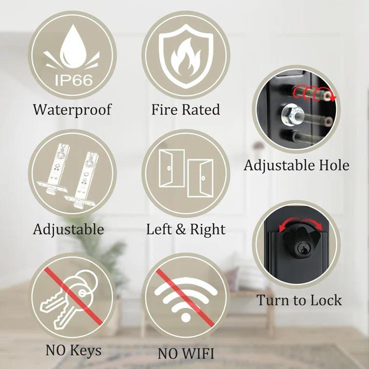 Handleset with Deadbolt and Door and Rosette