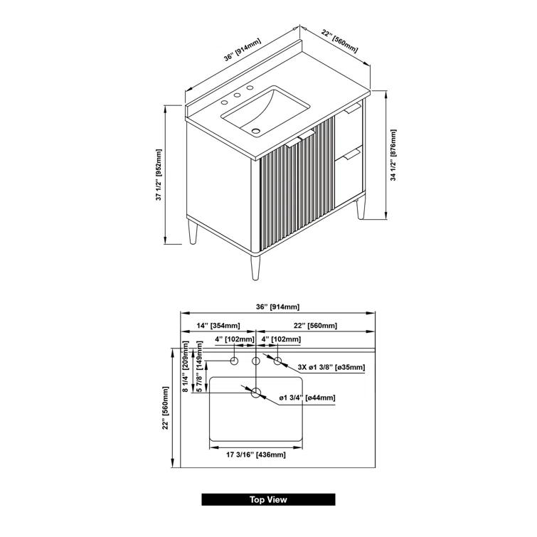 Gabi 36 in. Single Sink Bathroom Vanity