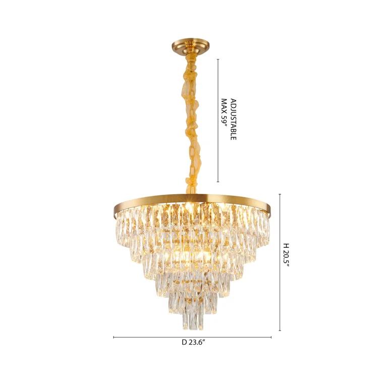 Brayton 16 Light 6 Tier Chrome Chandelier With Crystal Accents