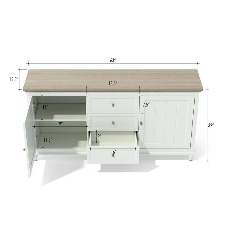 Anderson Chenon Sideboard - White & Brown