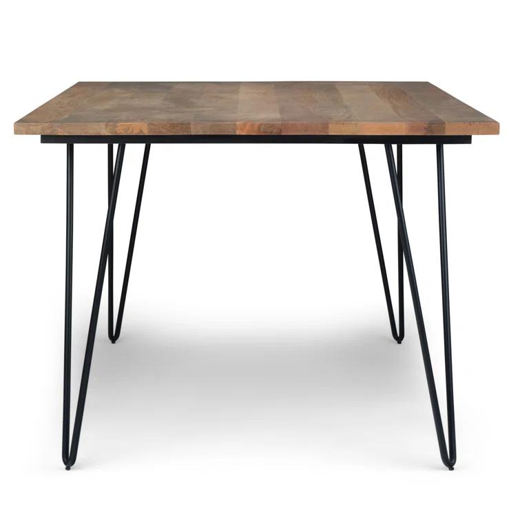 Hunter Solid Mango Wood Dining Table, Industrial Style