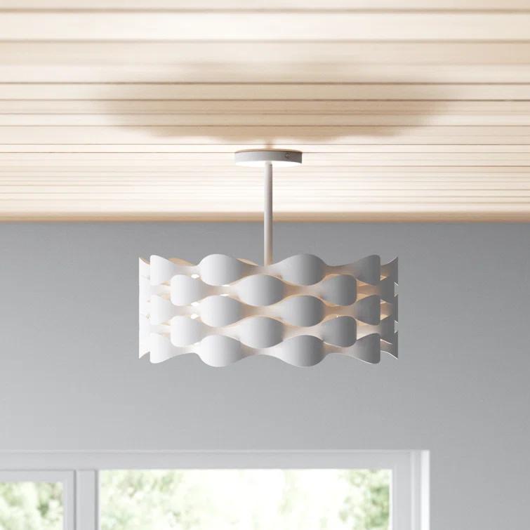 Rickey Single Light Fabric LED Semi Flush Mount