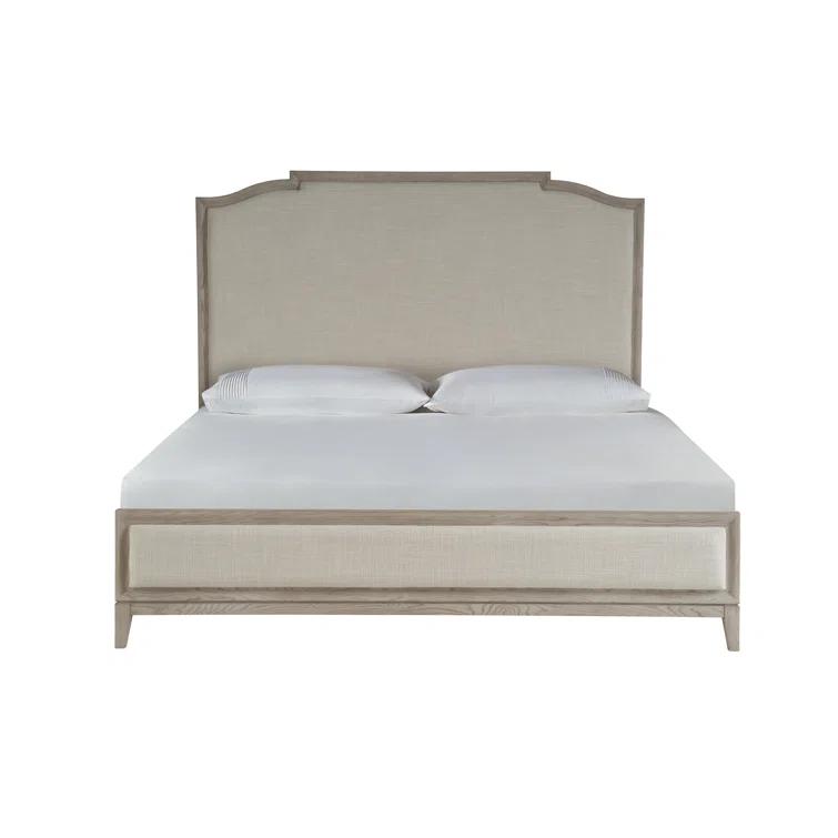 King Upholstered Bed with Soft Matte Black Hardware