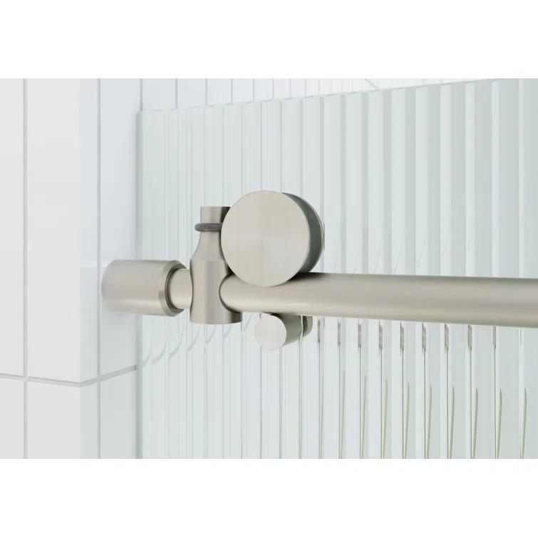Galaxy 56 - 60 in. x 60 in. Fully Frameless Fluted Sliding Bathtub Door