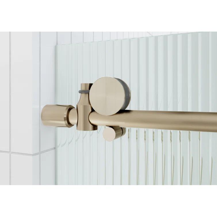 Galaxy 56 - 60 in. x 60 in. Fully Frameless Fluted Sliding Bathtub Door