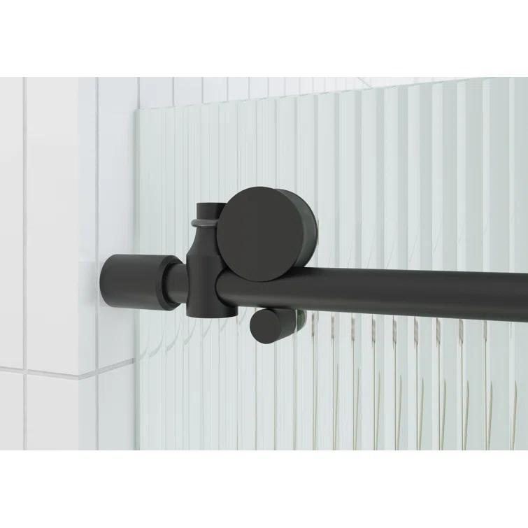 Galaxy 56 - 60 in. x 60 in. Fully Frameless Fluted Sliding Bathtub Door