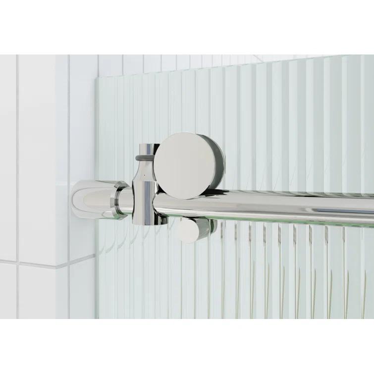 Galaxy 56 - 60 in. x 60 in. Fully Frameless Fluted Sliding Bathtub Door