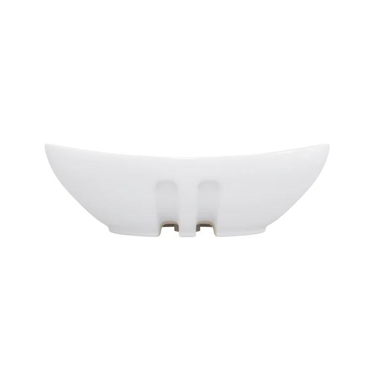 Eclisse 23" x 15" White Vitreous China Oval Bathroom Vessel Sink with Overflow