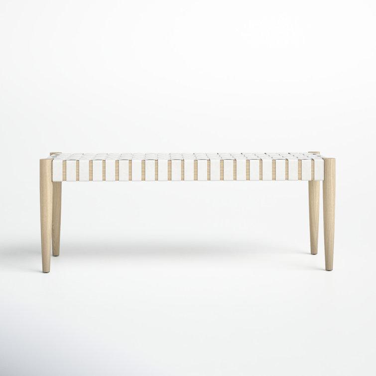 Orin 47" Woven Leather Bench