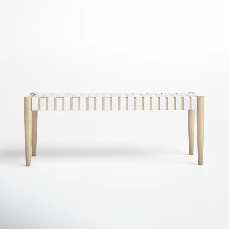 Orin 47" Woven Leather Bench
