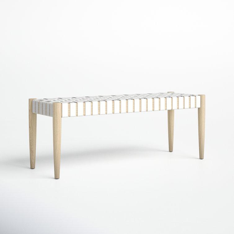 Orin 47" Woven Leather Bench