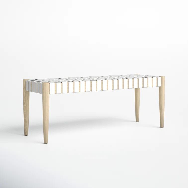 Orin 47" Woven Leather Bench