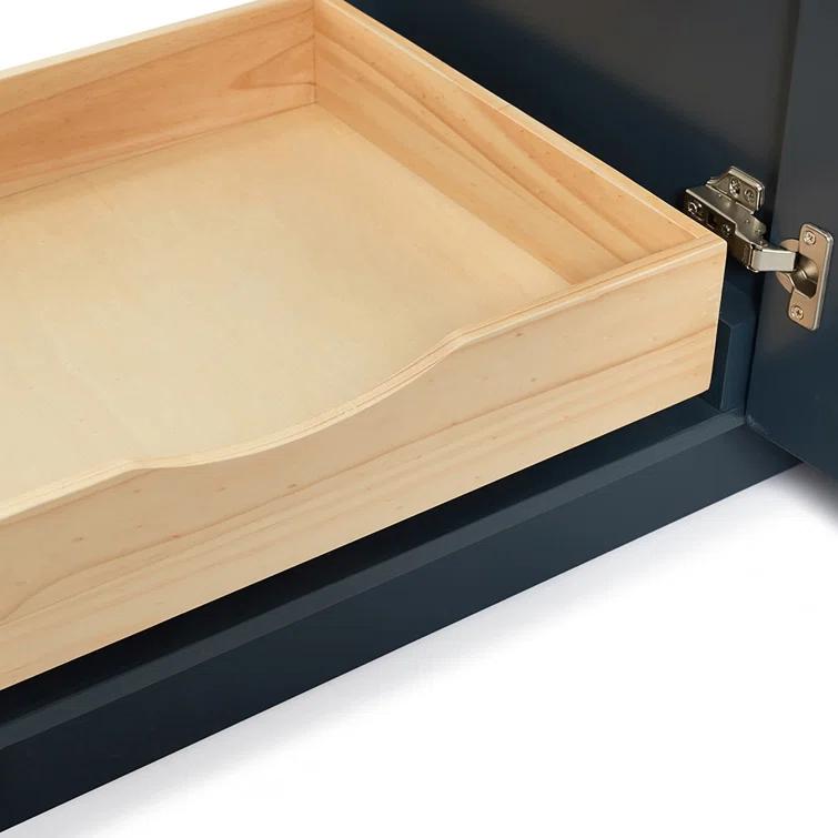 Sawyer 36'' Solid Wood Single Bathroom Vanity Base Only, Right Offset Base Cabinet without Top