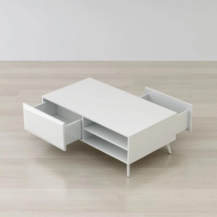 Home Living Room Modern Contemporary Altus 43" Coffee Table Gloss White