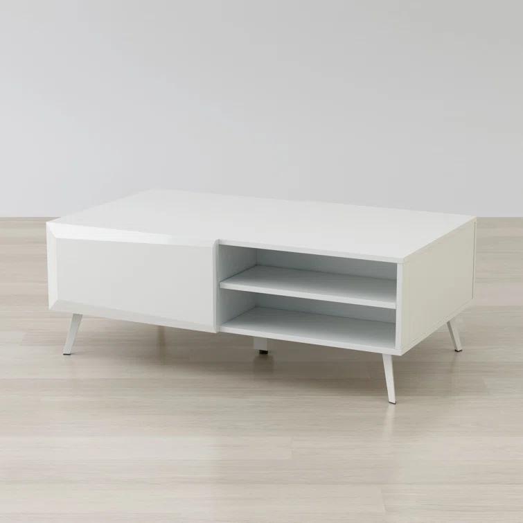 Home Living Room Modern Contemporary Altus 43" Coffee Table Gloss White