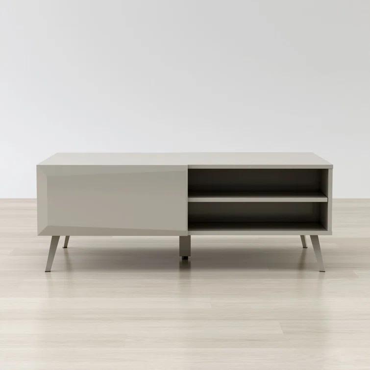 Home Living Room Modern Contemporary Altus 43" Coffee Table Gloss Grey