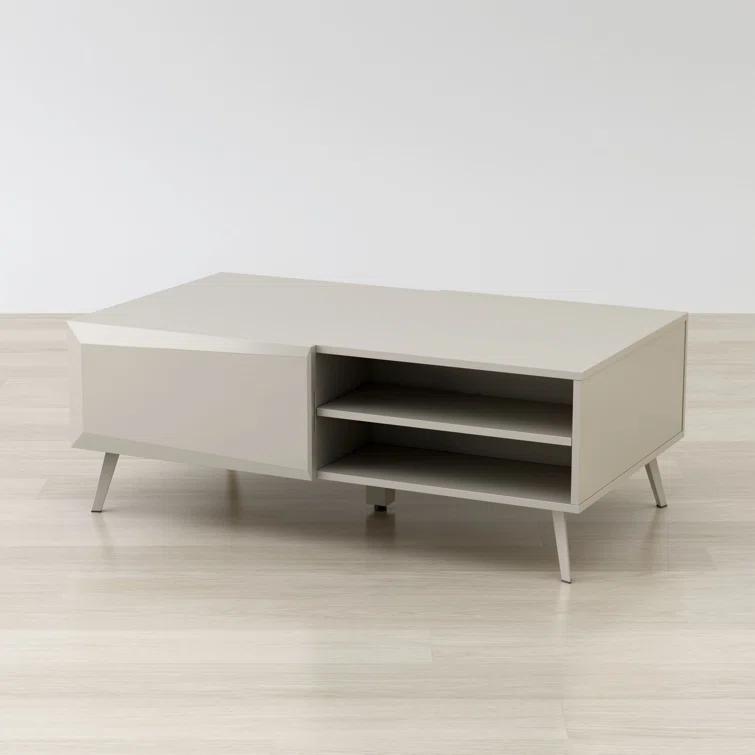 Home Living Room Modern Contemporary Altus 43" Coffee Table Gloss Grey