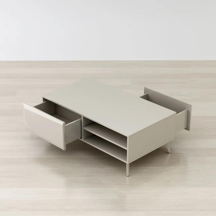 Home Living Room Modern Contemporary Altus 43" Coffee Table Gloss Grey
